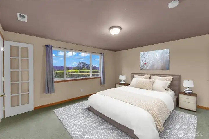 Second floor primary bedroom ( virtually staged )