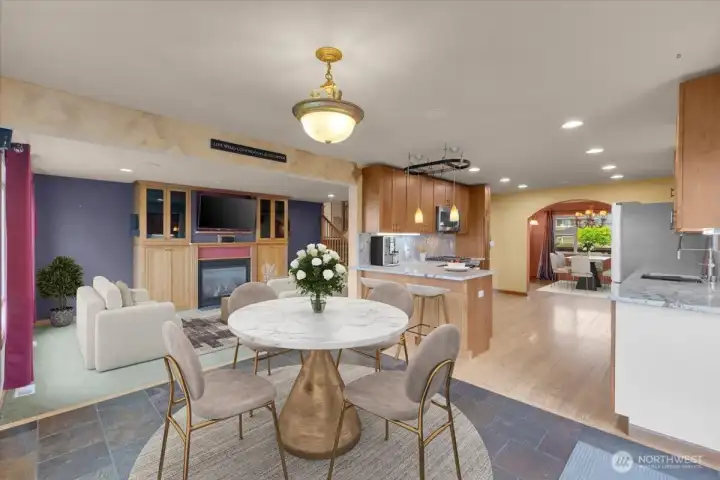Eating area off the kitchen( Virtually Staged