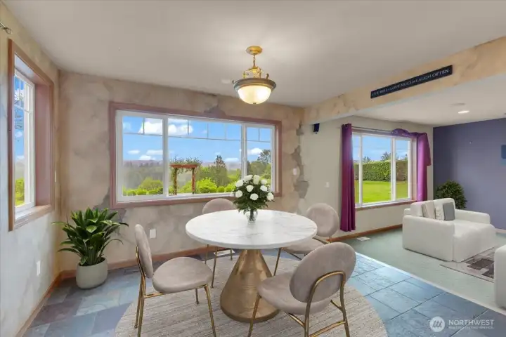 Eating area off the kitchen ( Virtually Staged)