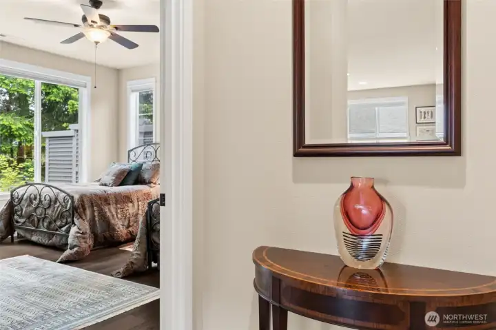 Alcove into primary bedroom