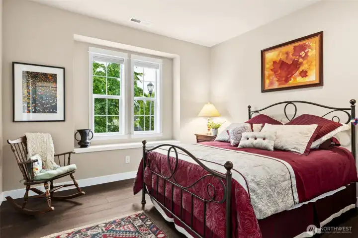 Guest Bedroom with a Bump-out Window Seat