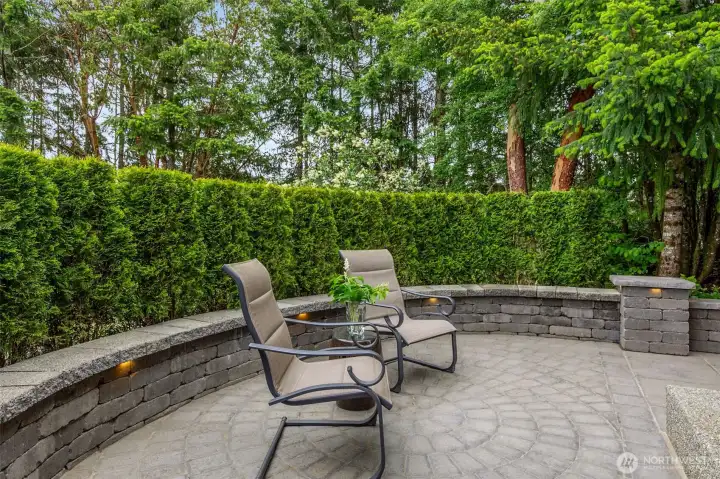 Built in lighting in retaining wall