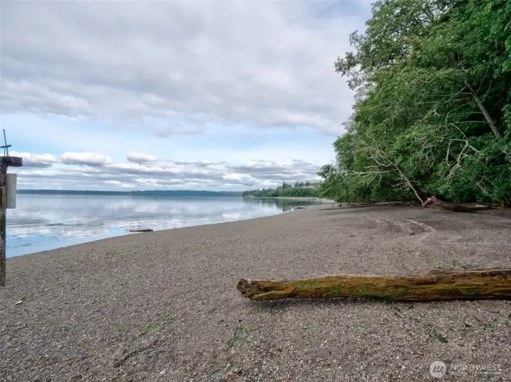 Trail leads down to community beach