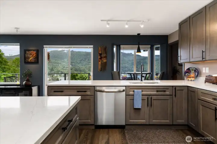 The bay window is the perfect place to drink your morning coffee while taking in the views.