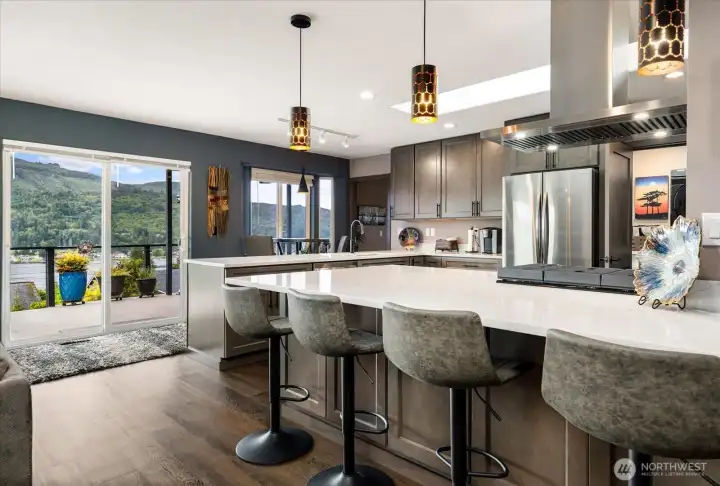 Back inside, you'll find a custom gourmet kitchen where you can cook to your heart's content.