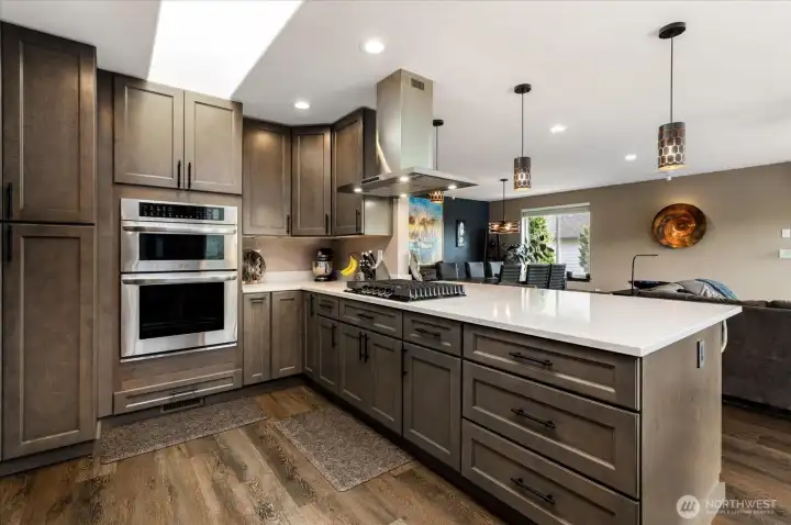 This kitchen is a chef's delight! So much space and tons of storage.