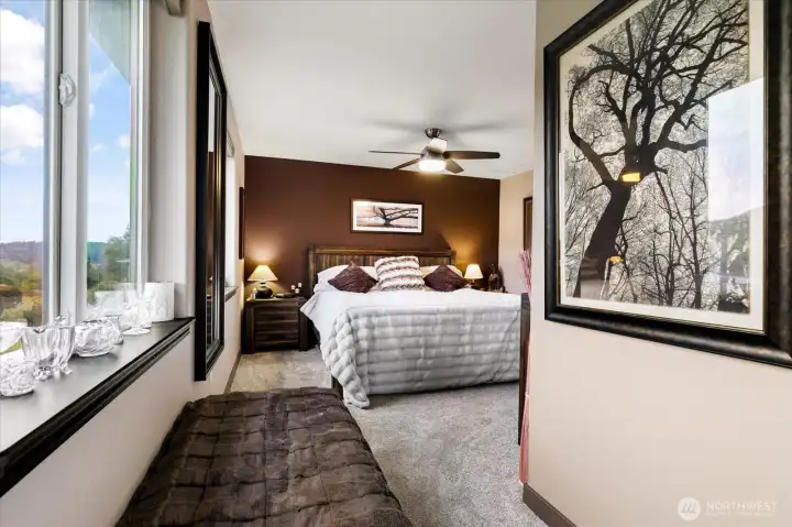 As you enter the room, a large walk-in closet is well-designed to store all your wears.