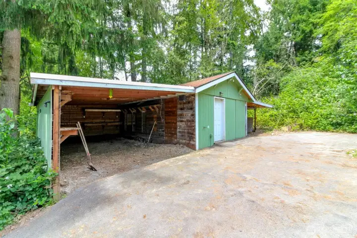 Carport and shop space