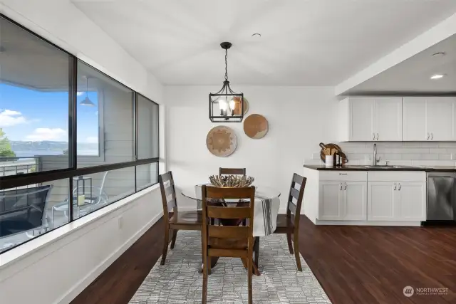 Oversized picture windows showcase the outstanding views outdoors.