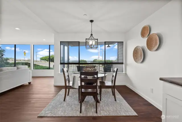 Entertain both small and large gatherings with an open floor plan where friends can mingle comfortably while taking in the views.