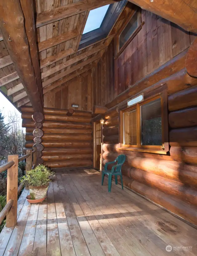 Covered front porch entrance.