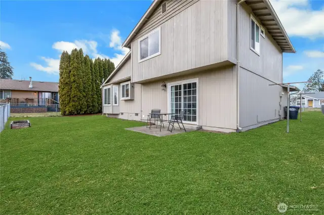 Backyard view to house