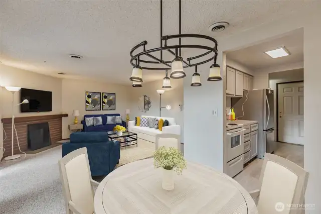 Dining and Living Room - Virtually Staged