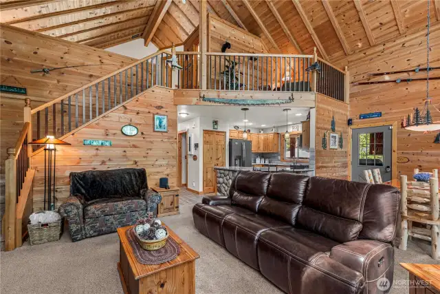 open concept living/dining and kitchen