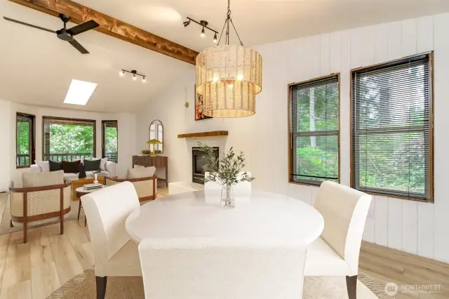 Dining area leads to the back deck