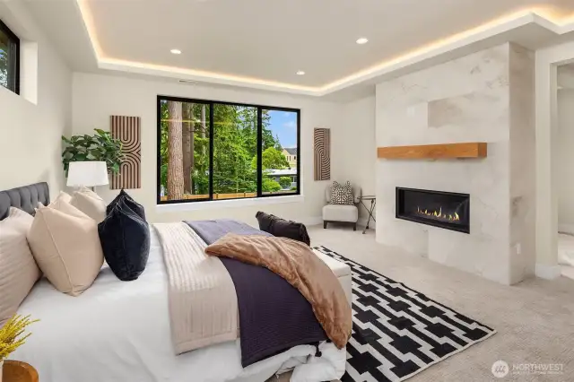 Elegant Primary with fire place