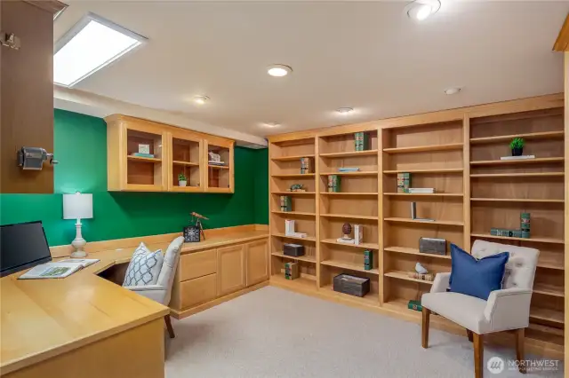 Lower-level den...with a cedar lined closet and lots of room for books!