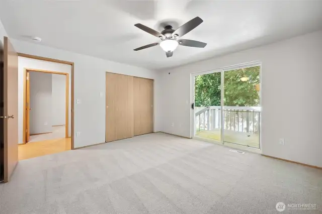 Primary bedroom and closet