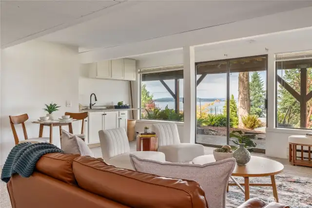 Lower level living space with separate entrance.