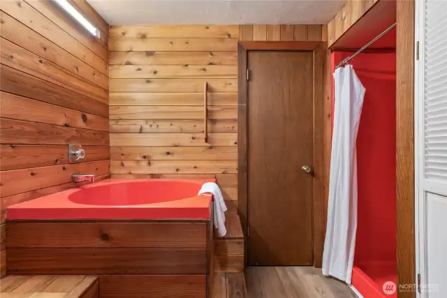 Full bath on lower level w/ plenty of the 70's charm intact!