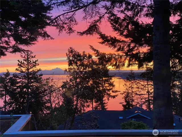 Photo from the deck at sunset.