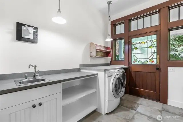 Utility room with lots of space and closet.