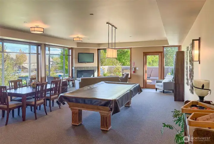 Entertain guests in this large community room.  Pool anyone?