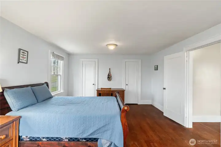 Primary bedroom with double closets