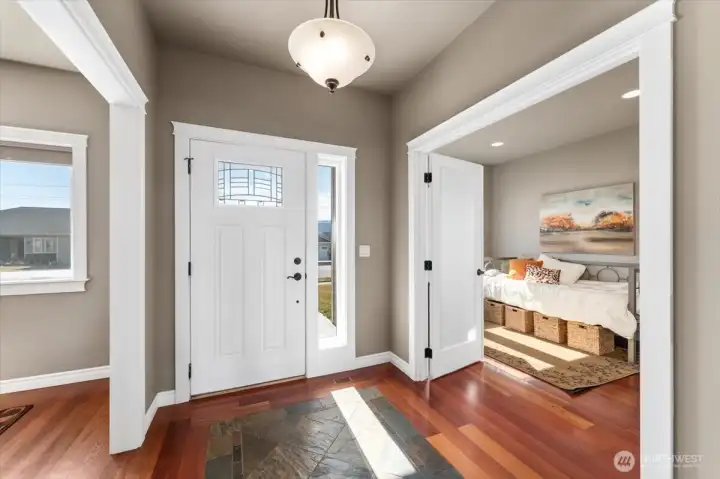 Entry w/Brazilian Cheery Floors and Slate