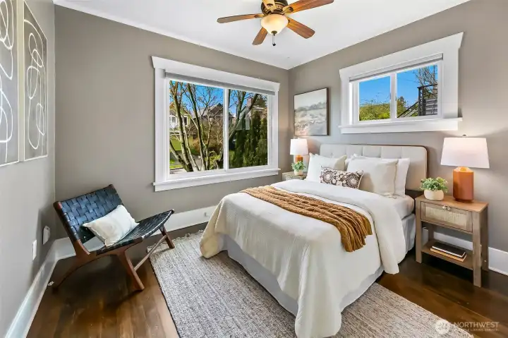 Front bedroom on main level with large picture window.