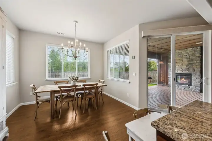 Spacious dining room.