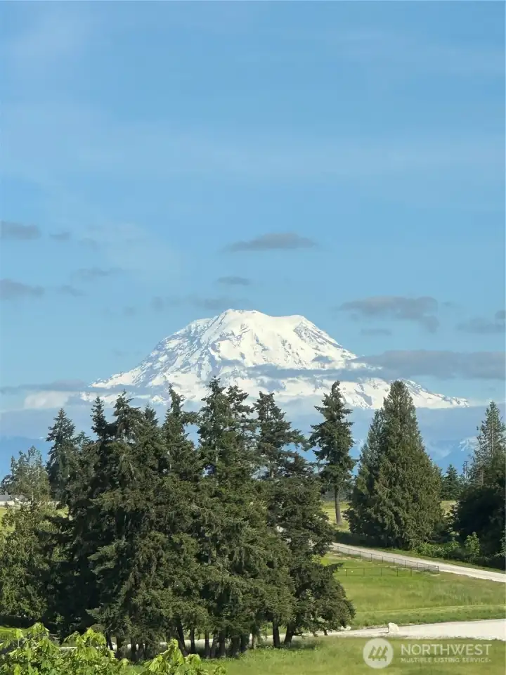 Mt. Rainier view from main living room. Mt. Rainier view from main living room.