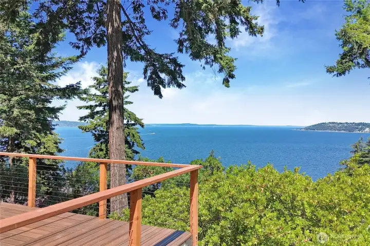View from deck overlooking the water