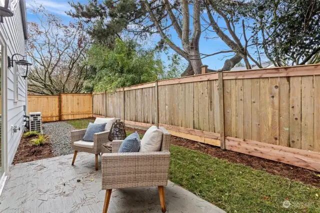 Backyard patio, fully fenced