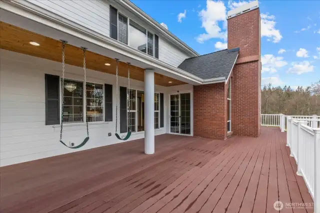 View of the sprawling 1,100 sf deck.