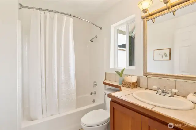 Full bathroom on main level - freshly painted