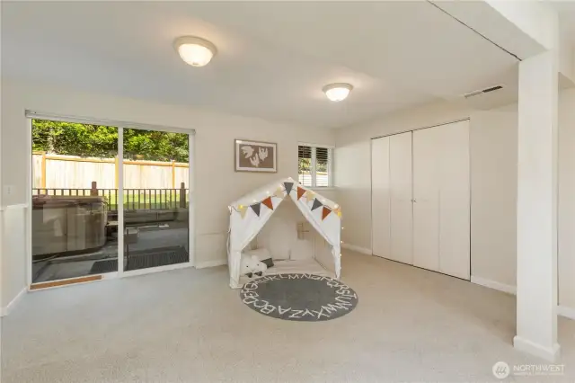 Large laundry area tucked away nicely behind bi-fold doors.