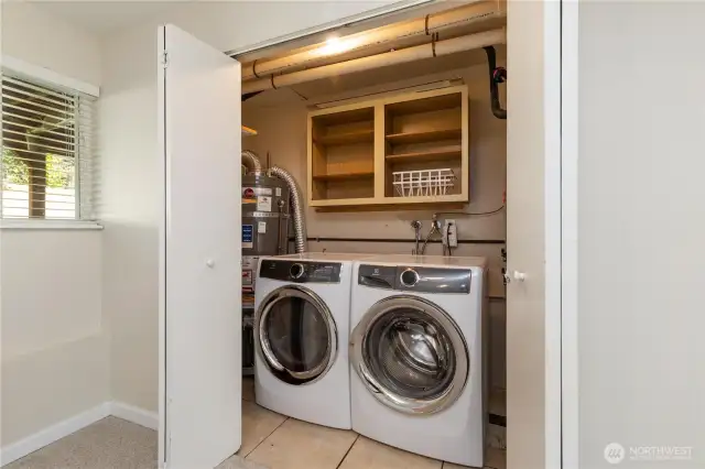 Huge laundry space are off lower level family room.