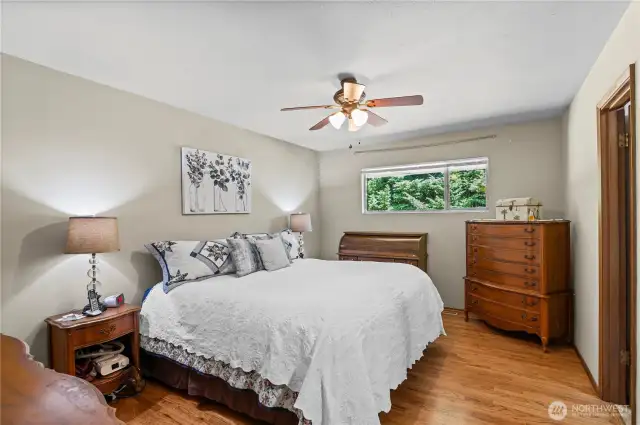 Primary bedroom is also large and has a walk-in closet