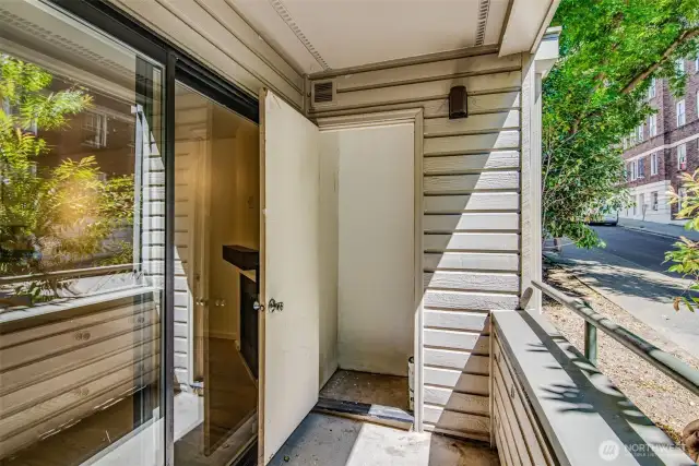 Additional storage off private deck.