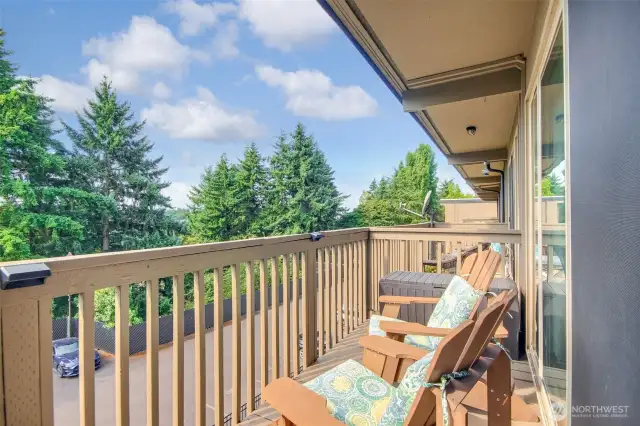 Deck facing city and mountain views