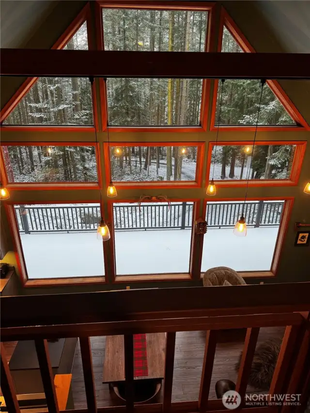 Snowy view from loft