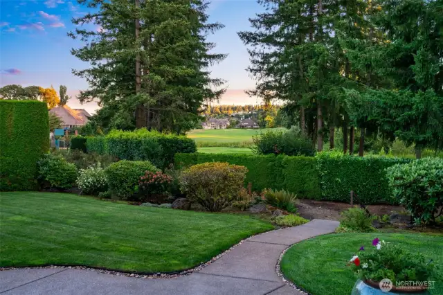 view from the back looking to the golf course