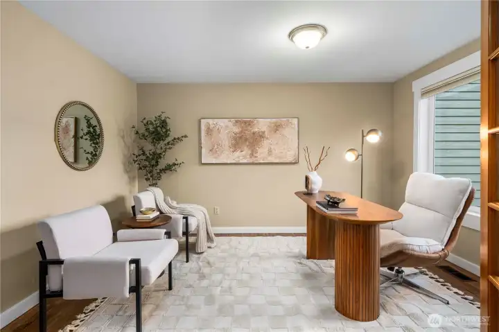 French doors lead to a bonus room that could be used as an office, play room or formal dining room