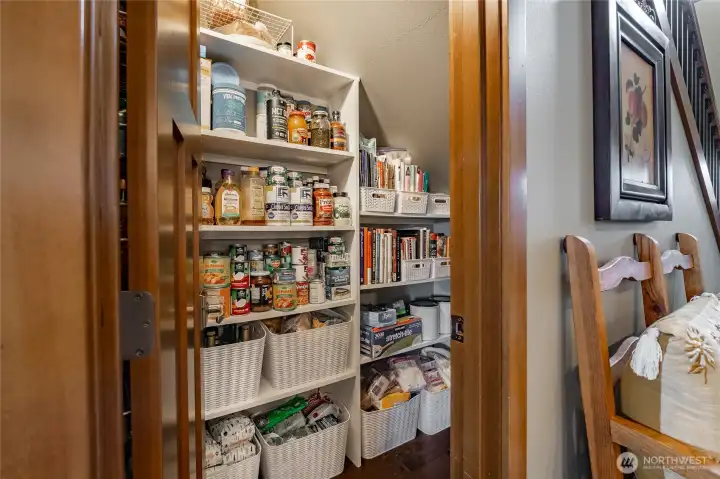 Pantry next to kitchen for all your storage needs.