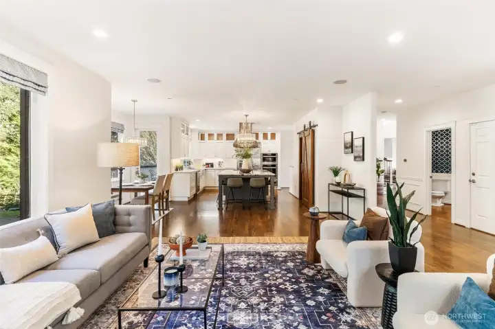 Family room, open concept connects to the hearth of the home, kitchen and nook areas.