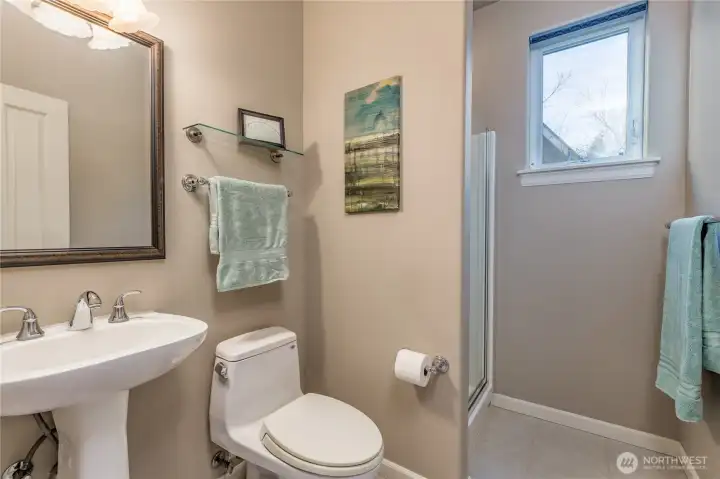 3/4 Bath on the main floor, just outside the office/5th bedroom