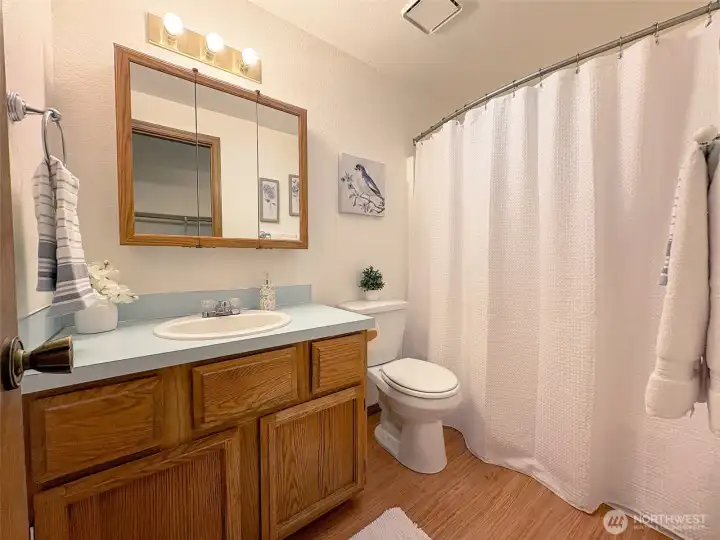 Full Bath in primary bedroom.