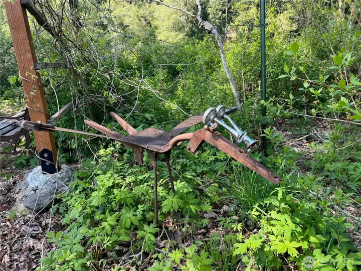 Some creative metal critters can be found on the property