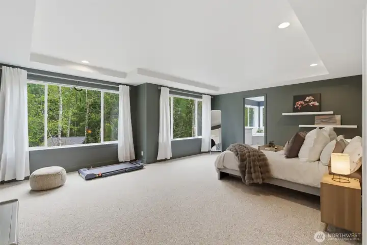 Primary bedroom and bath